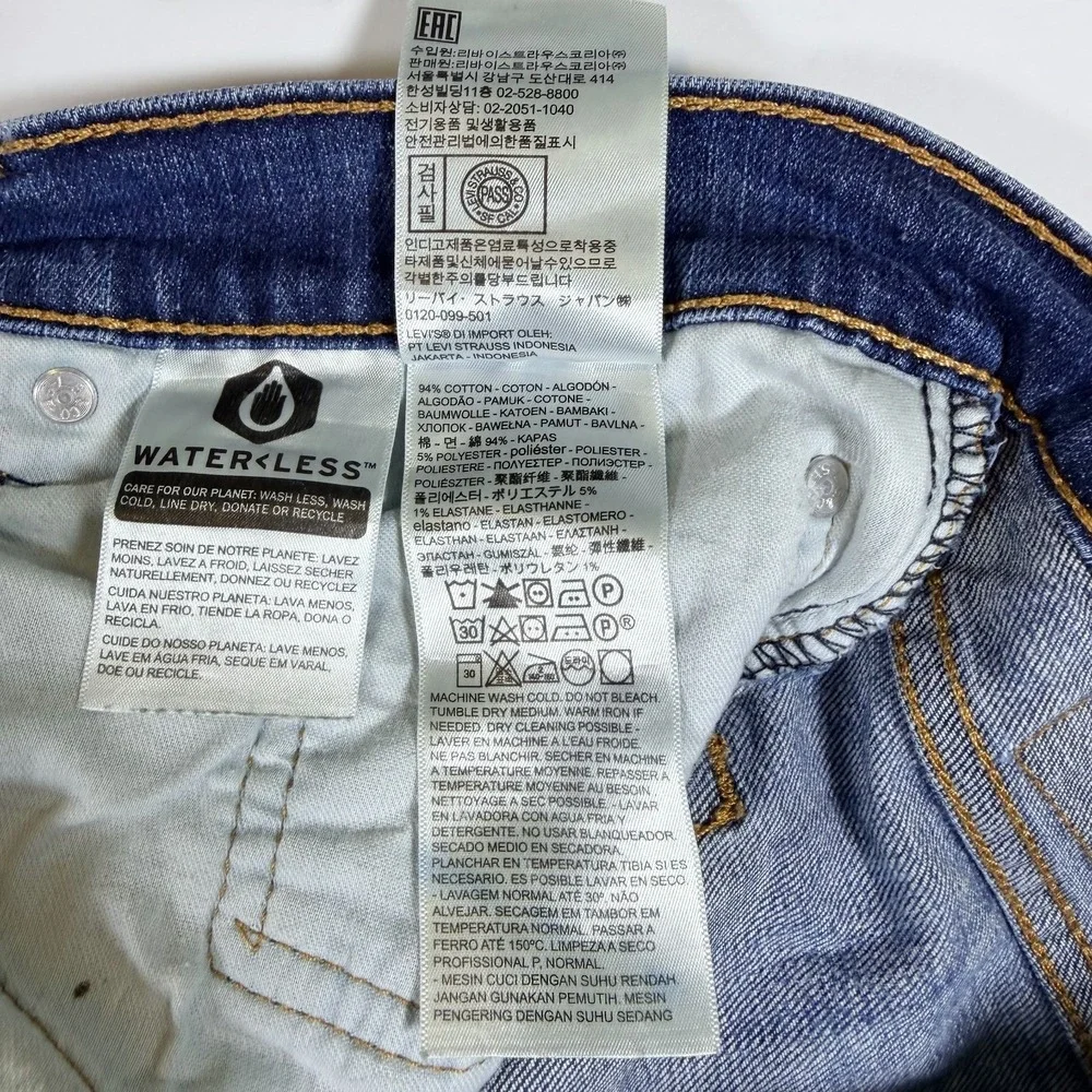 Levi's 527 Jeans Mens 36x32 Blue Denim Faded Super Stretch Red Tab Distressed